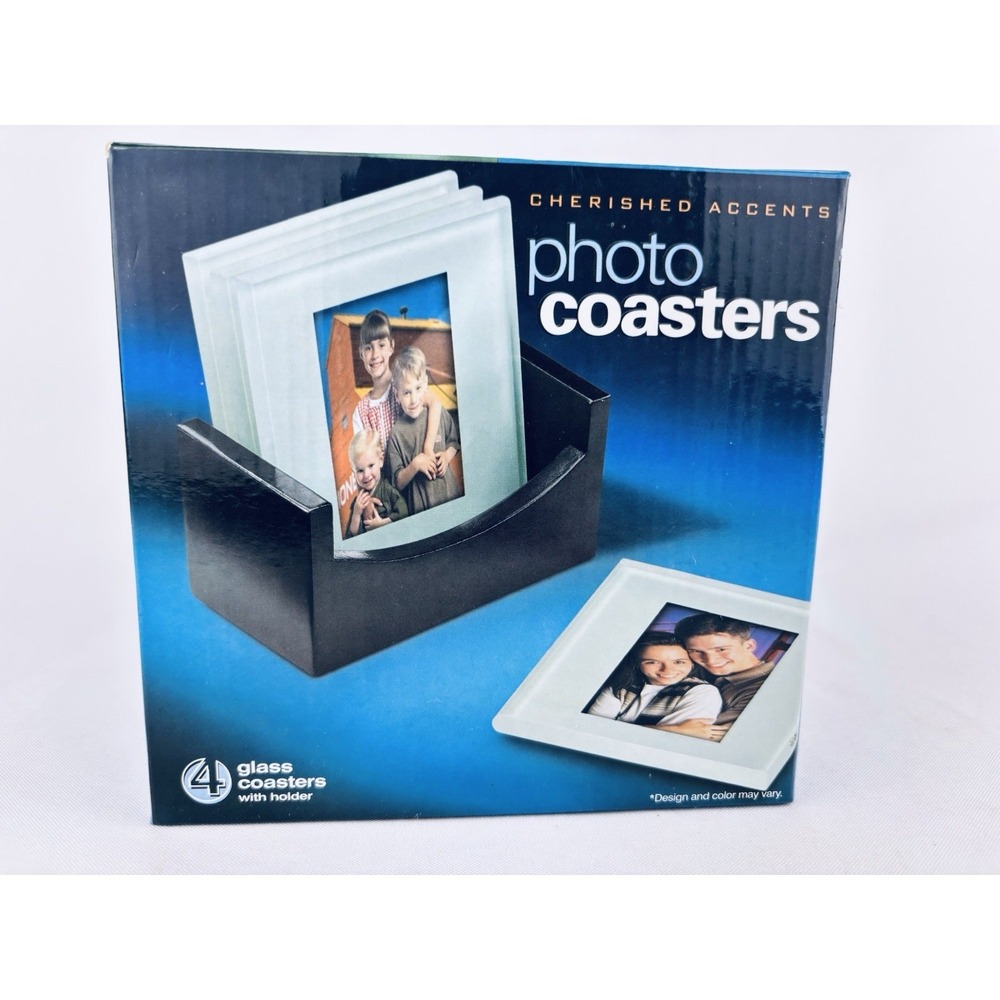 NEW Cherished Accents Photo Coasters Set‎ of 4 - Vintage